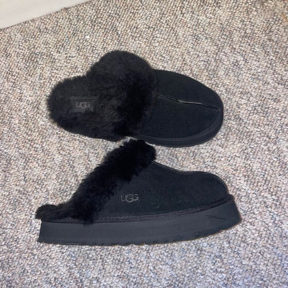 Black UGG Disquette slip ons slippers Tasman Warm Cozy Sherpa